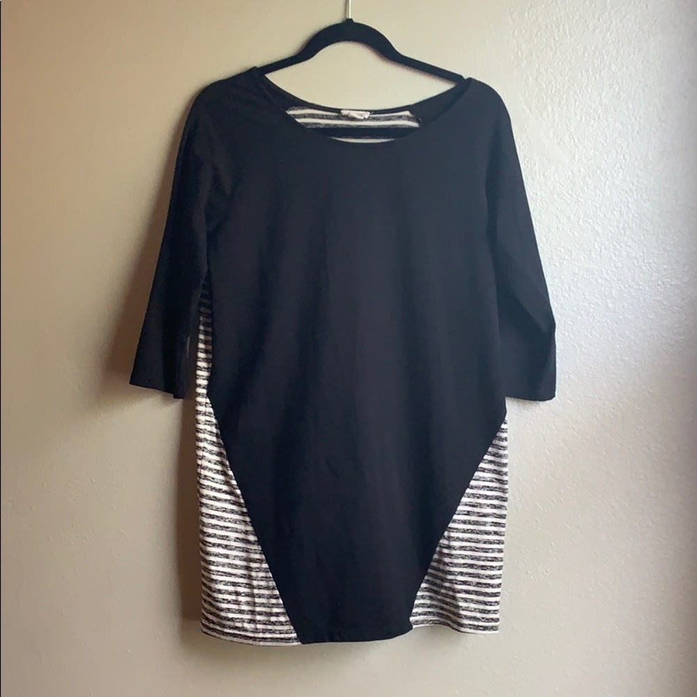 Black Dress with Striped Back
